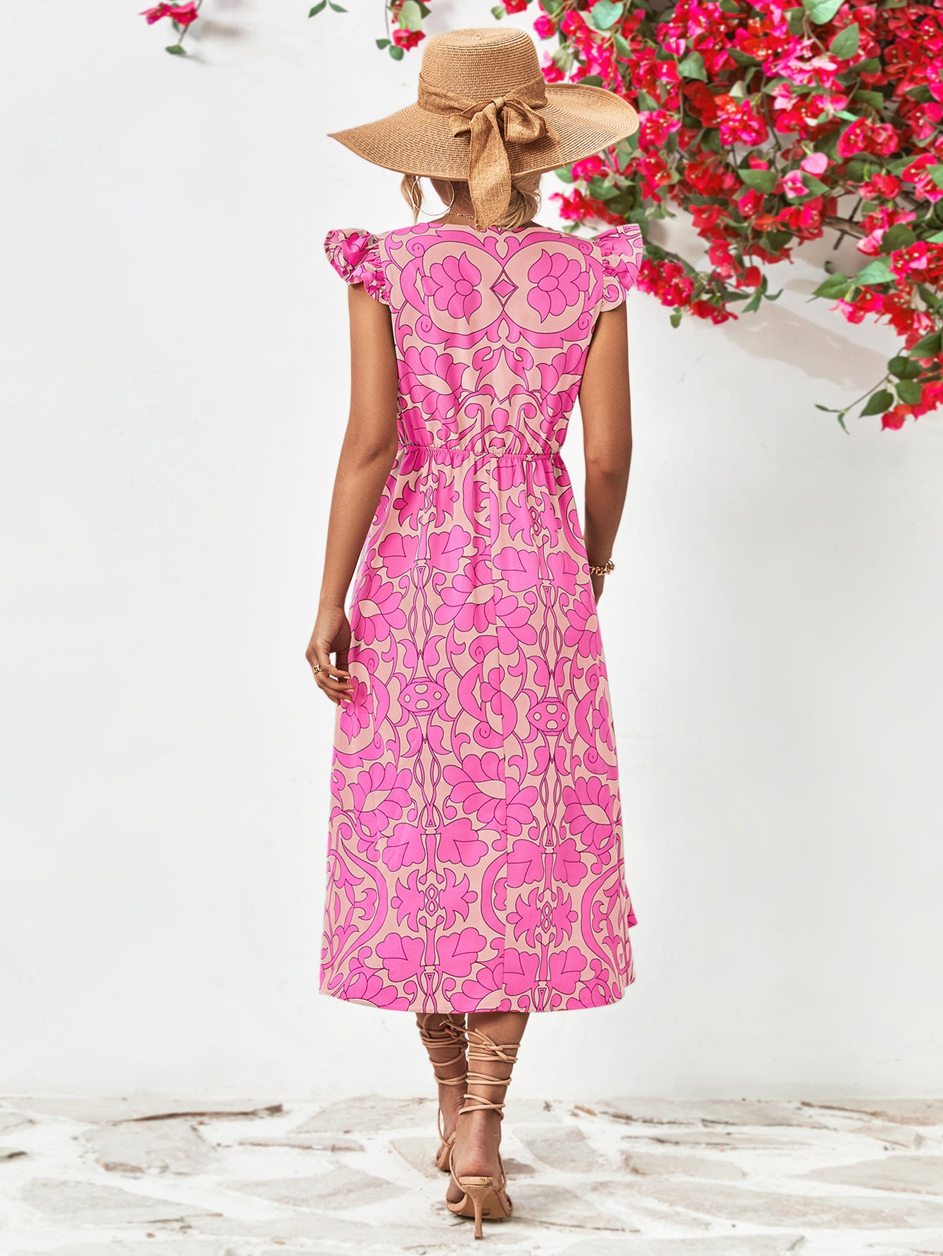 Honeybee Mumford's Floral V-Neck Cap Sleeve Dress