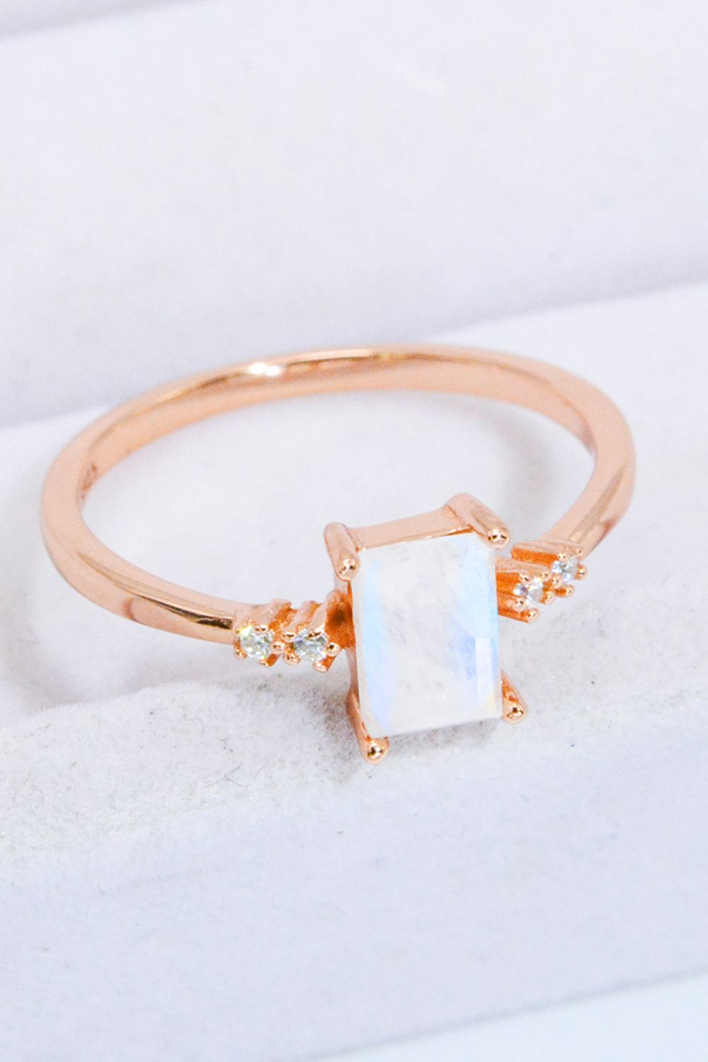 Honeybee Mumford's Rectangle Natural Moonstone Ring