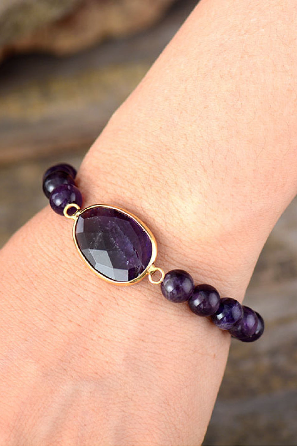 honeybee Mumford's Amethyst Beaded Bracelet