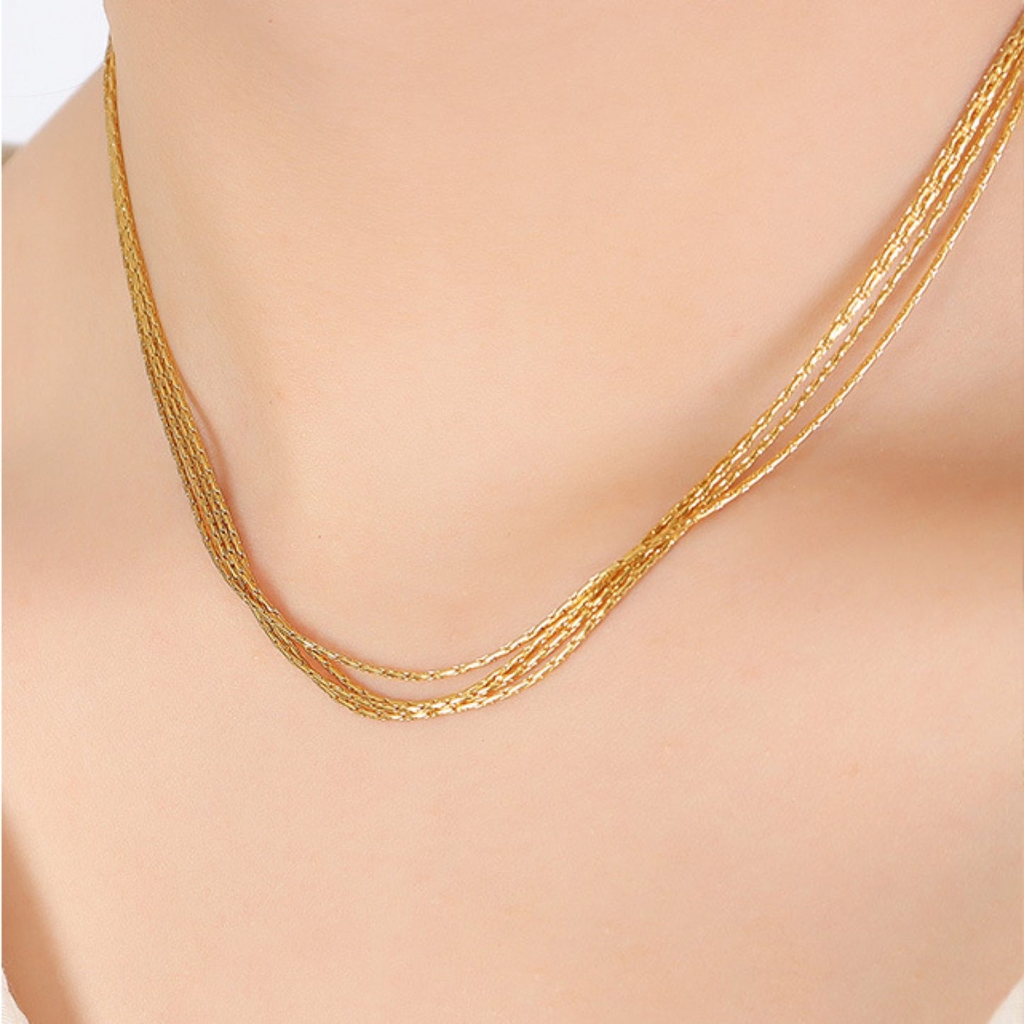 Honeybee Mumford's 18K Gold-Plated Multi-Layer Clavicle Chain Necklace