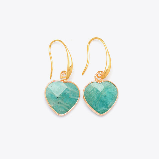 honeybee Mumford's Natural Stone Heart Drop Earrings