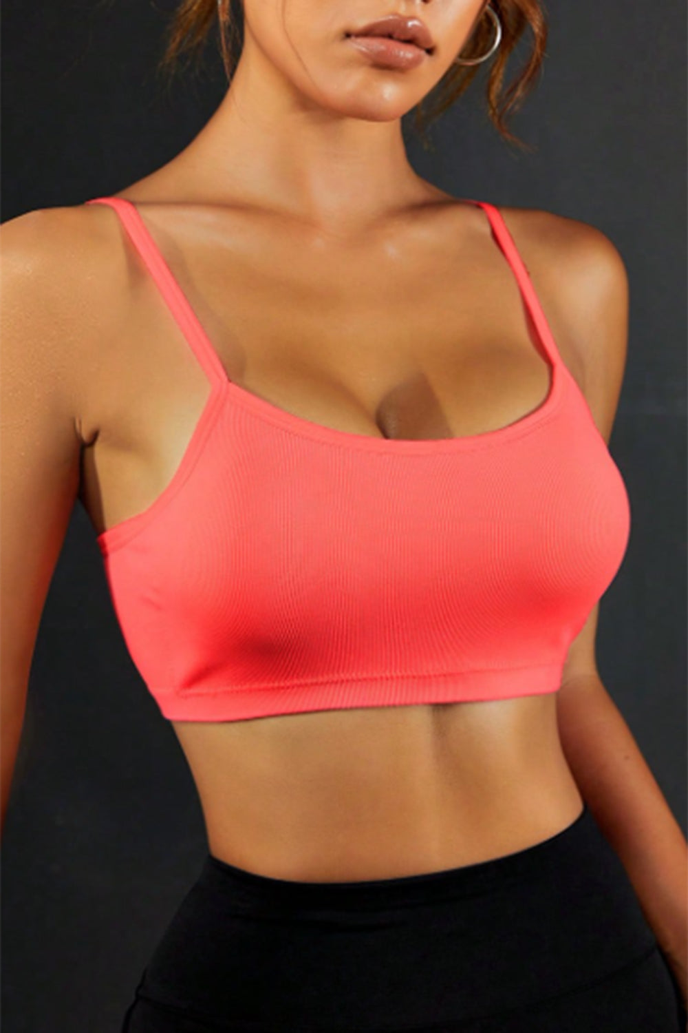 honeybee Mumford's Coral pink Backless Sports Cami