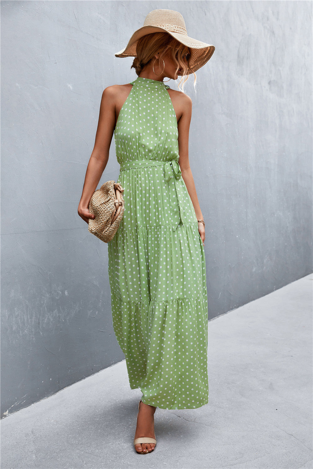 Honeybee Mumford's Printed Sleeveless Tie Waist Maxi Dress