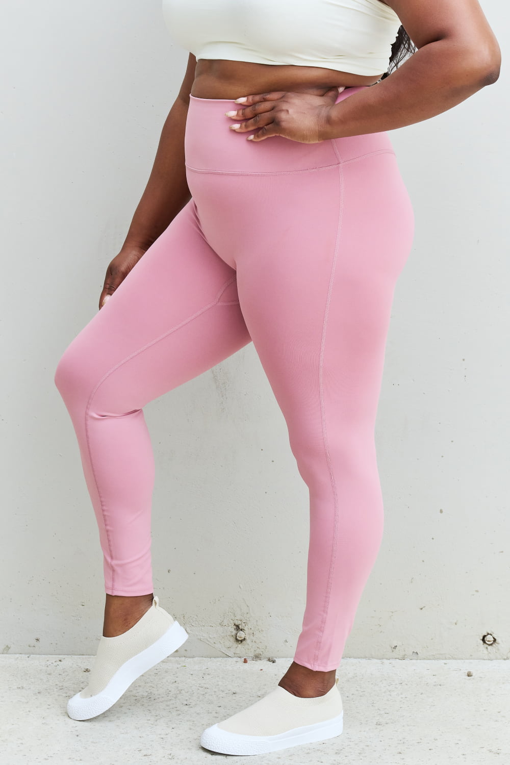 Honeybee Mumford's High Waist Active Leggings in Light Rose