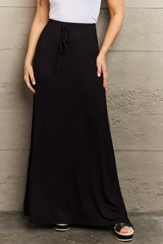 Honeybee Mumford's For The Day Full Size Flare Maxi Skirt in Black