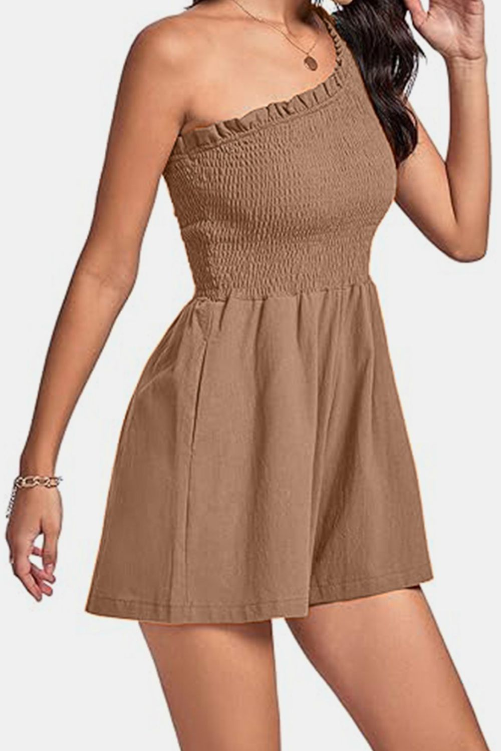 Honeybee Mumford's Smocked Single Shoulder Romper