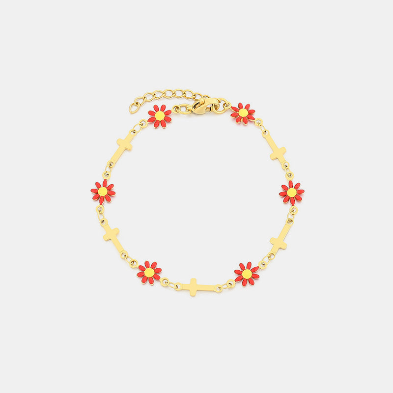 Honeybee Mumford's Flower & Cross Bracelet