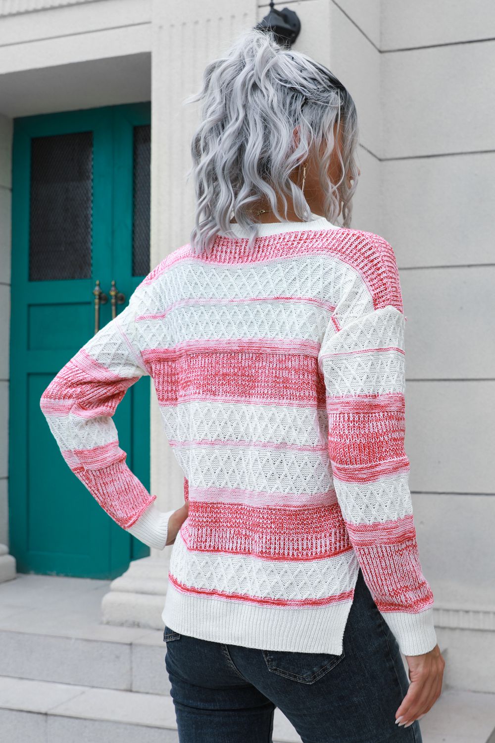 Honeybee Mumford's Two-Tone Slit Sweater