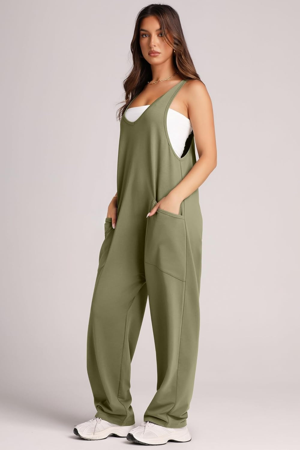 Honeybee Mumford's Wide Strap Jumpsuit with Pockets