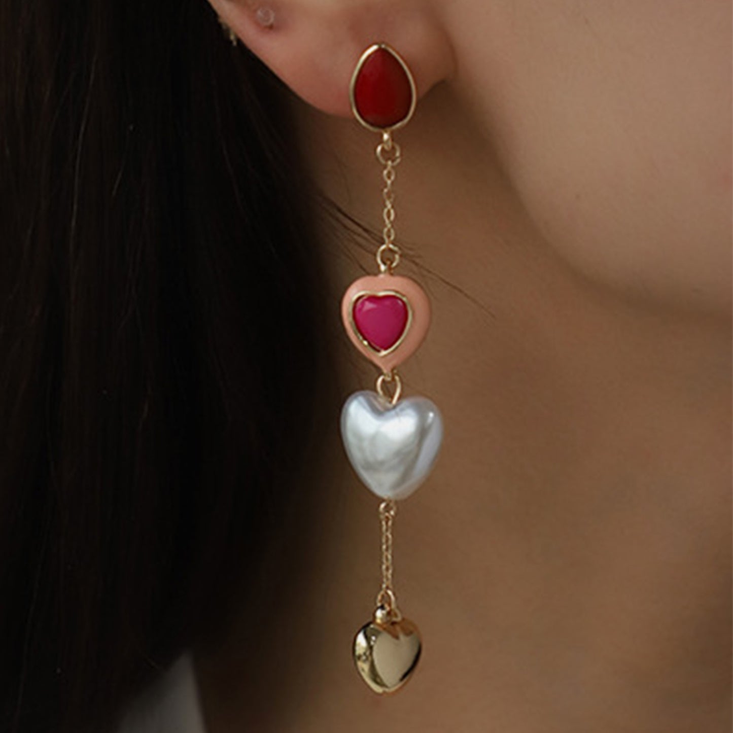 honeybee Mumford's Heart Alloy Dangle Earrings