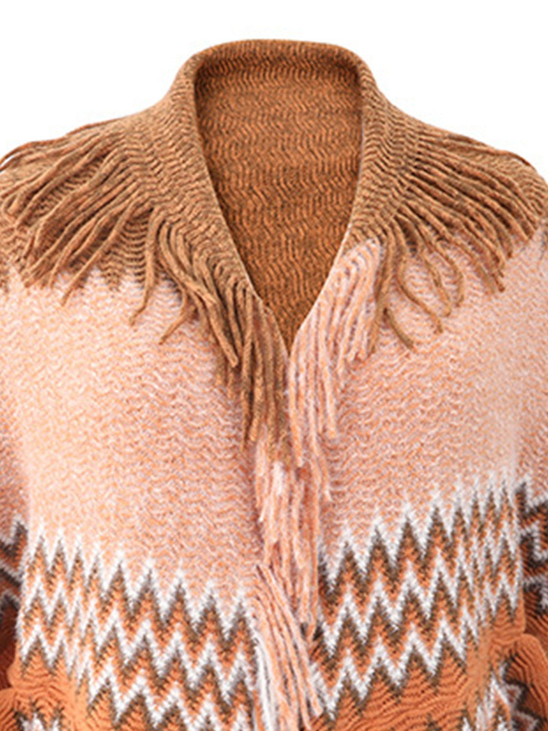 Honeybee Mumford's Geometric Fringe Open Front Cardigan