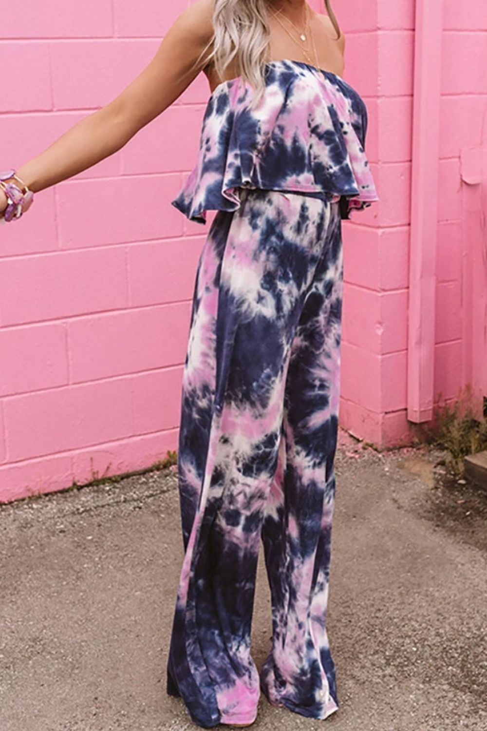 Honeybee Mumford's Tie-Dye Layered Strapless Jumpsuit