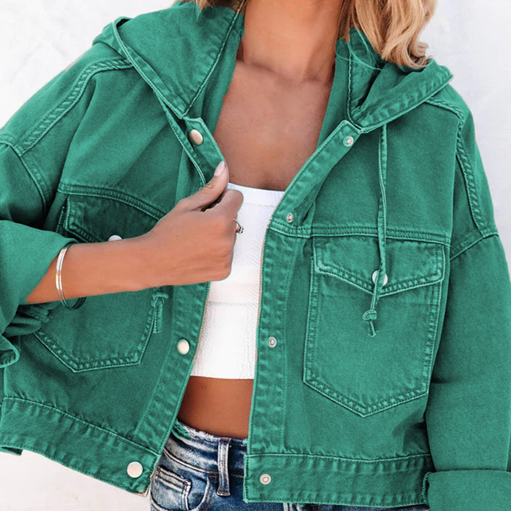 Honeybee Mumford's Hooded Dropped Shoulder Denim Jacket