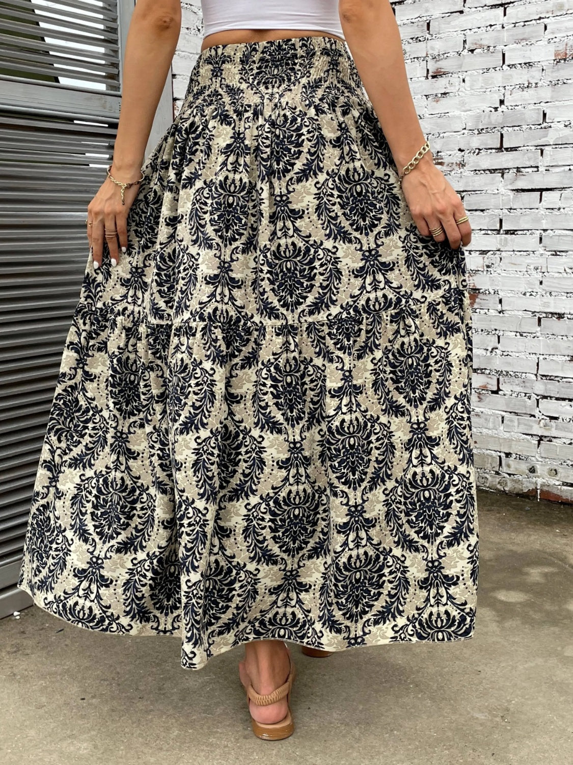 Honeybee Mumford's Printed Elastic Waist Maxi Skirt