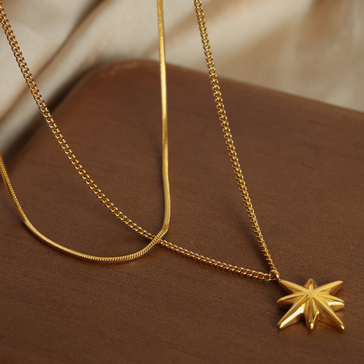 Honeybee Mumford's Star Pendant Double-Layered Necklace