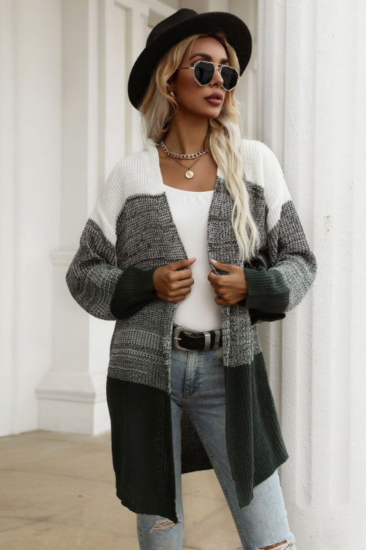 Honeybee Mumford's Color Block Chunky Knit Sweater Cardigan