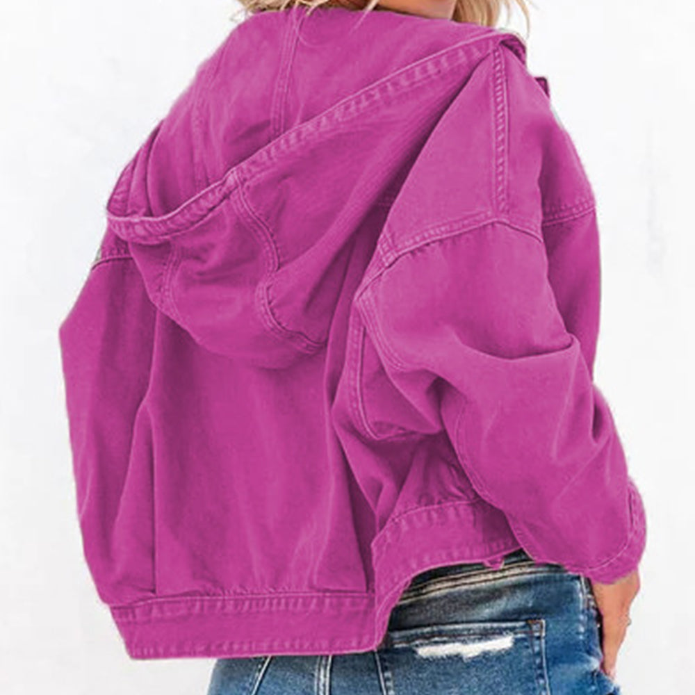 Honeybee Mumford's Hooded Dropped Shoulder Denim Jacket