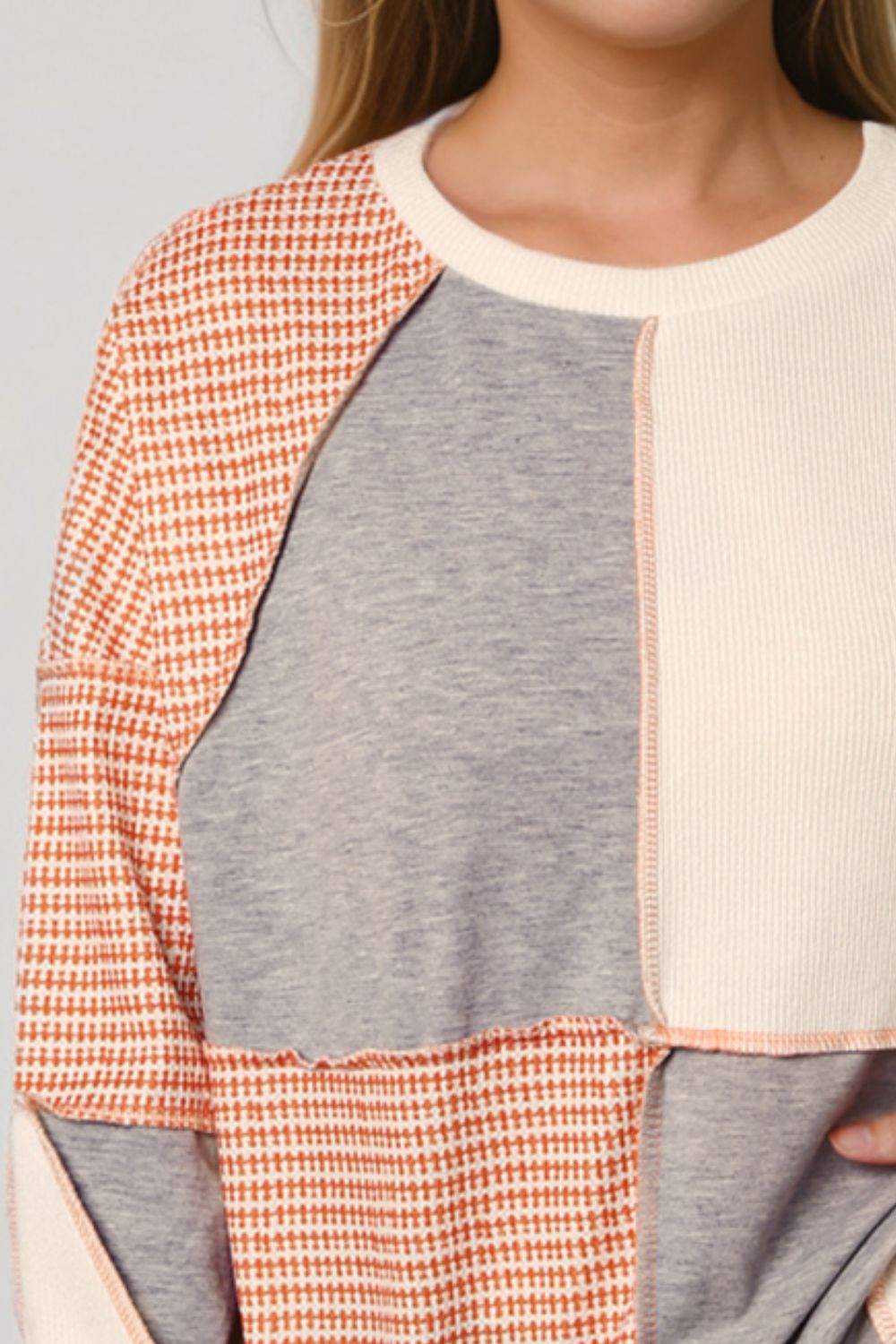 Honeybee Mumford's Color Block Exposed Seam Sweatshirt