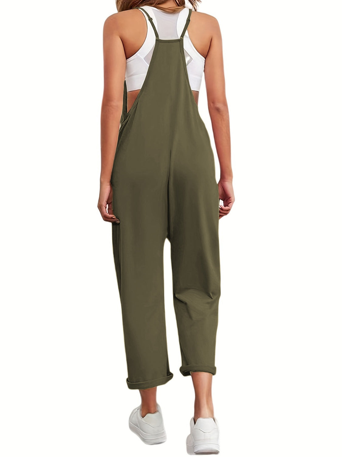 Honeybee Mumford's Full Size Spaghetti Strap Straight Leg Jumpsuit with Pockets