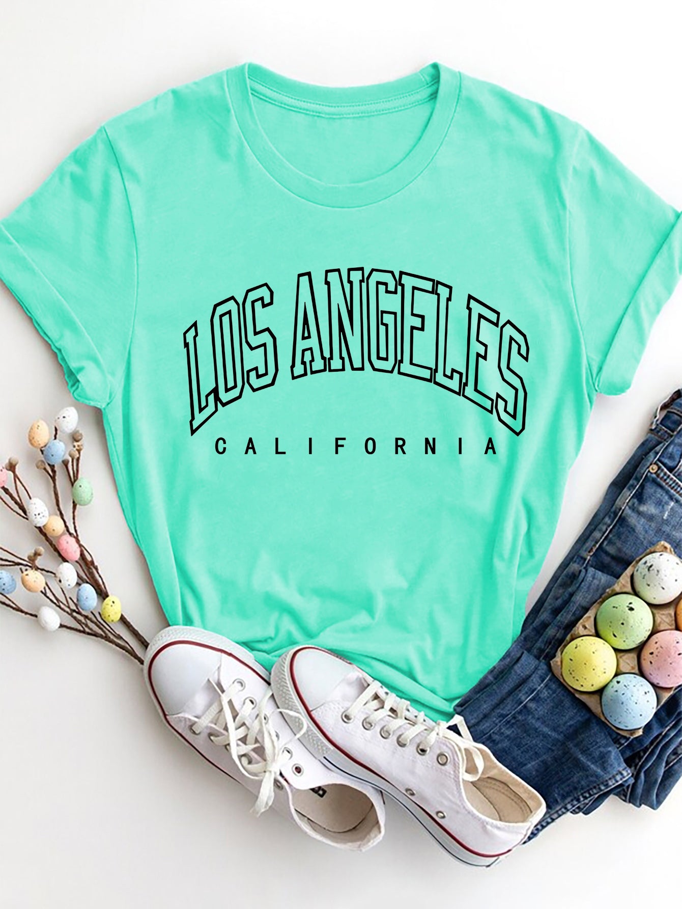 Honeybee Mumford's LOS ANGELES CALIFORNIA Round Neck T-Shirt