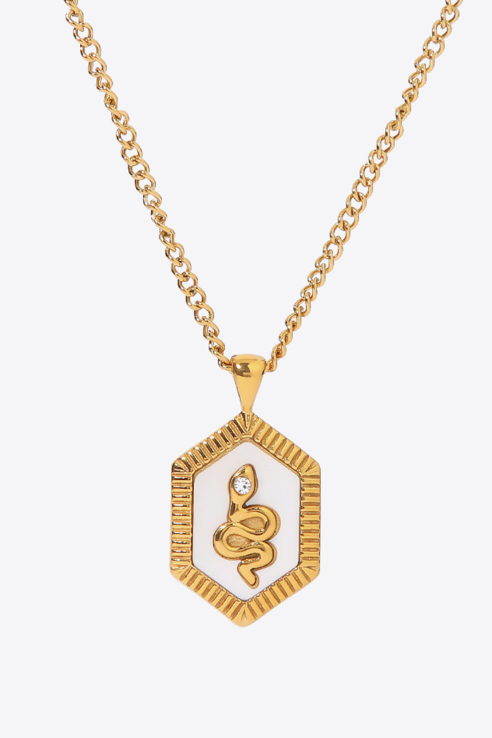 Honeybee Mumford's 18K Gold Plated Snake Geometric Pendant Necklace