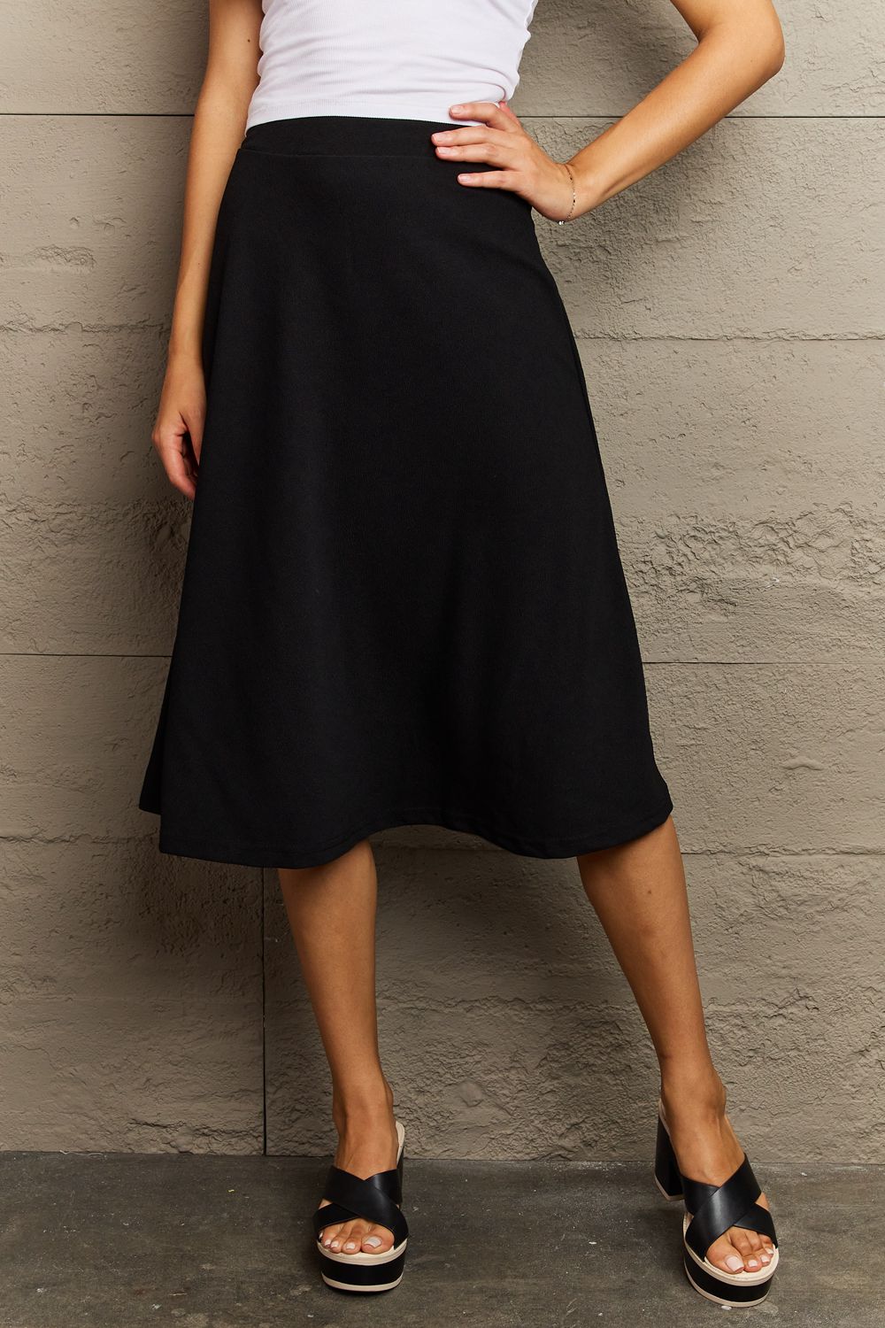 Honeybee Mumford's Wide Waistband Knee Length Skirt