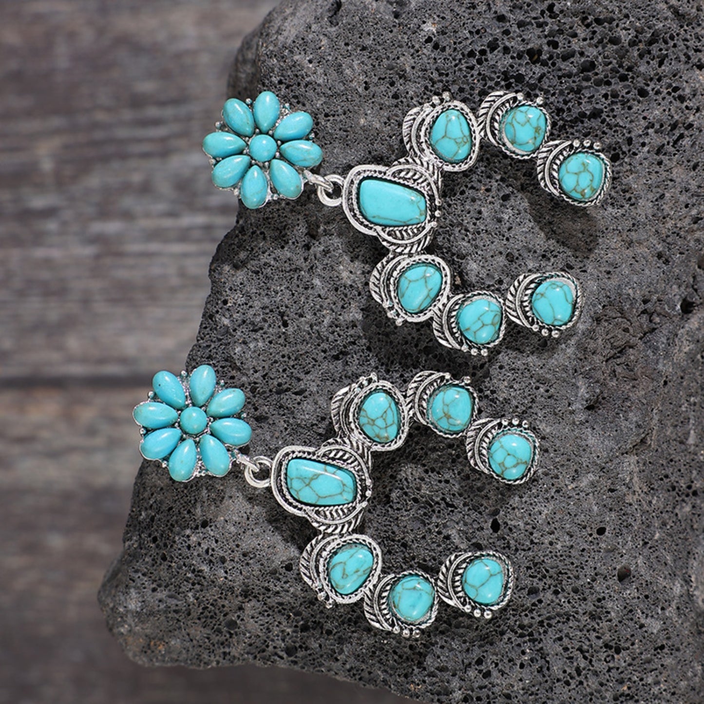 honeybee Mumford's Turquoise Alloy Dangle Earrings