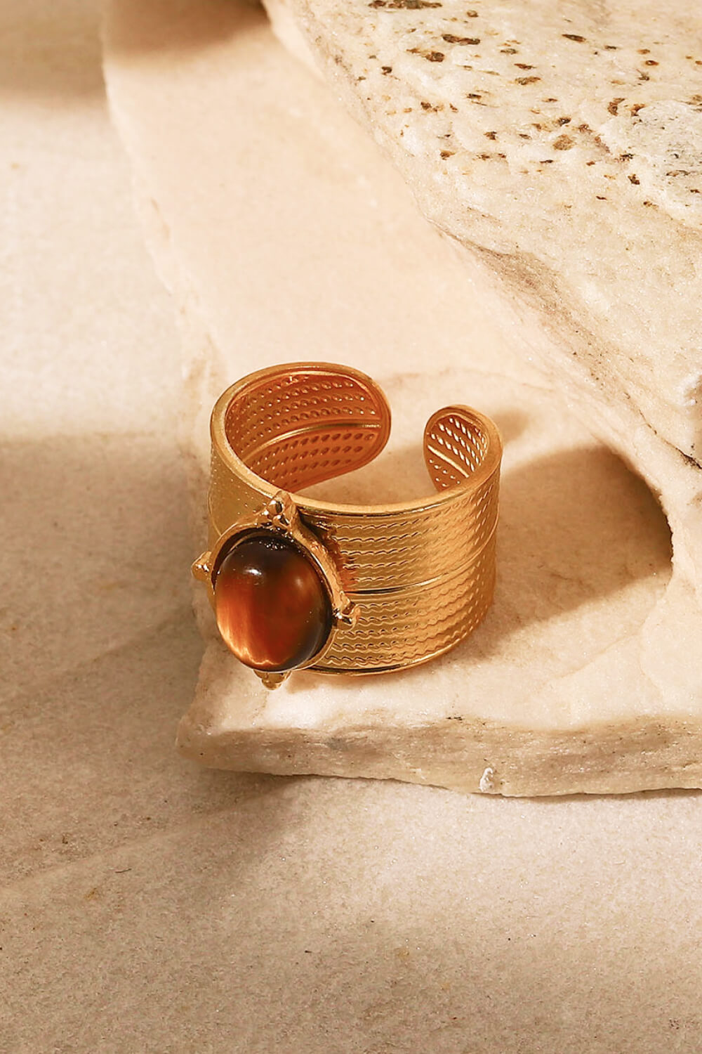 Honeybee Mumford's 18K Gold-Plated Wide Open Ring