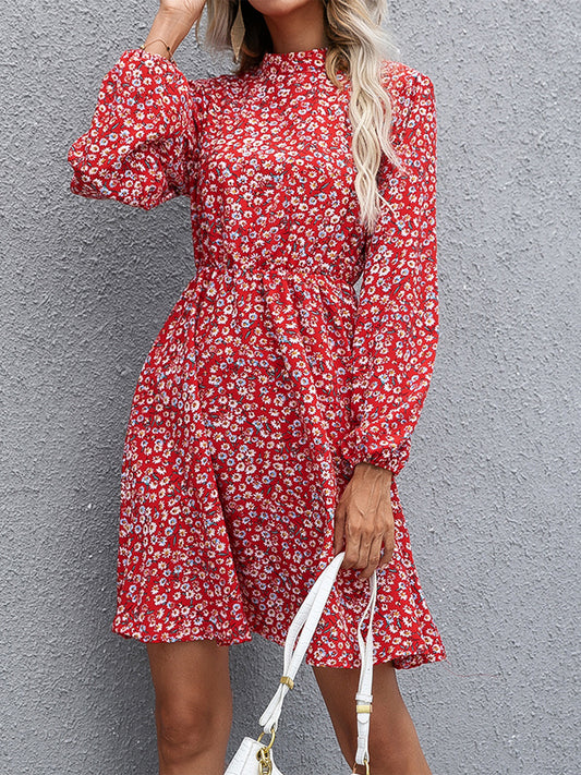 Honeybee Mumford's Floral Mock Neck Long Sleeve Dress