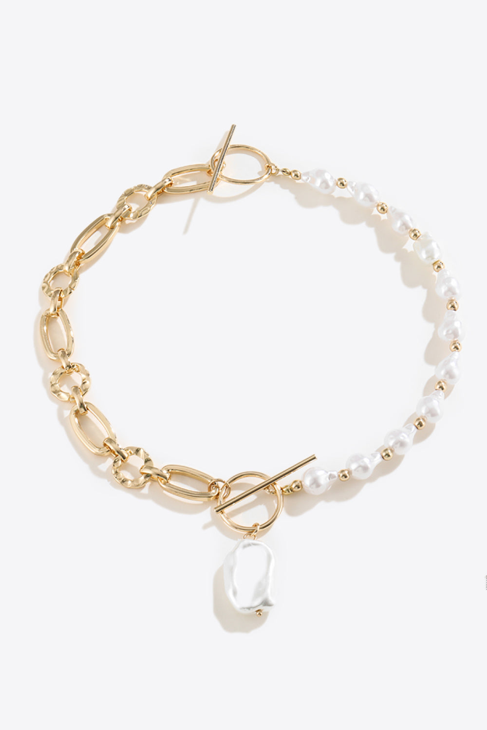 honeybee Mumford's Half Pearl Half Chain Toggle Clasp Necklace