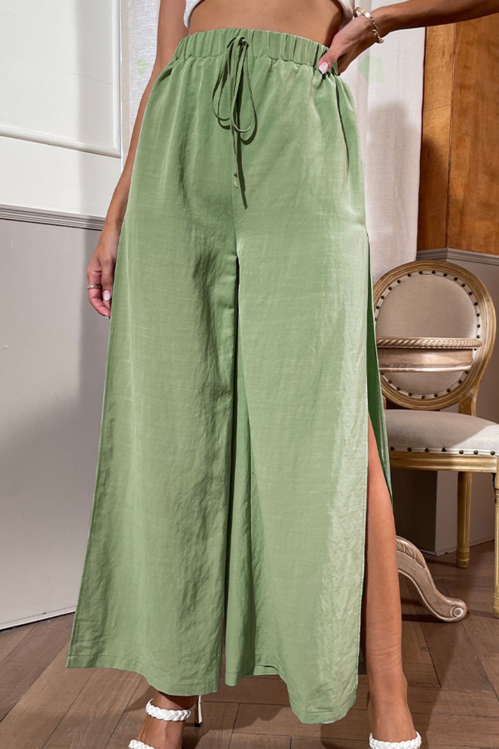 Honeybee Mumford's Side Slit Wide Leg Pants