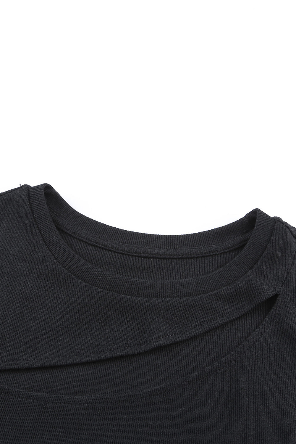 Honeybee Mumford's Black Slash Cutout Cap Sleeve T Shirt