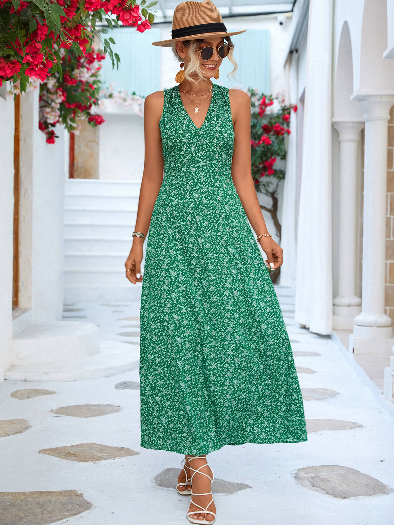 Honeybee Mumford's Open Back Sleeveless Maxi Dress