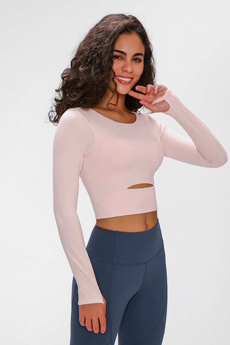 Honeybee Mumford's Long Sleeve Cropped Top With Sports Strap