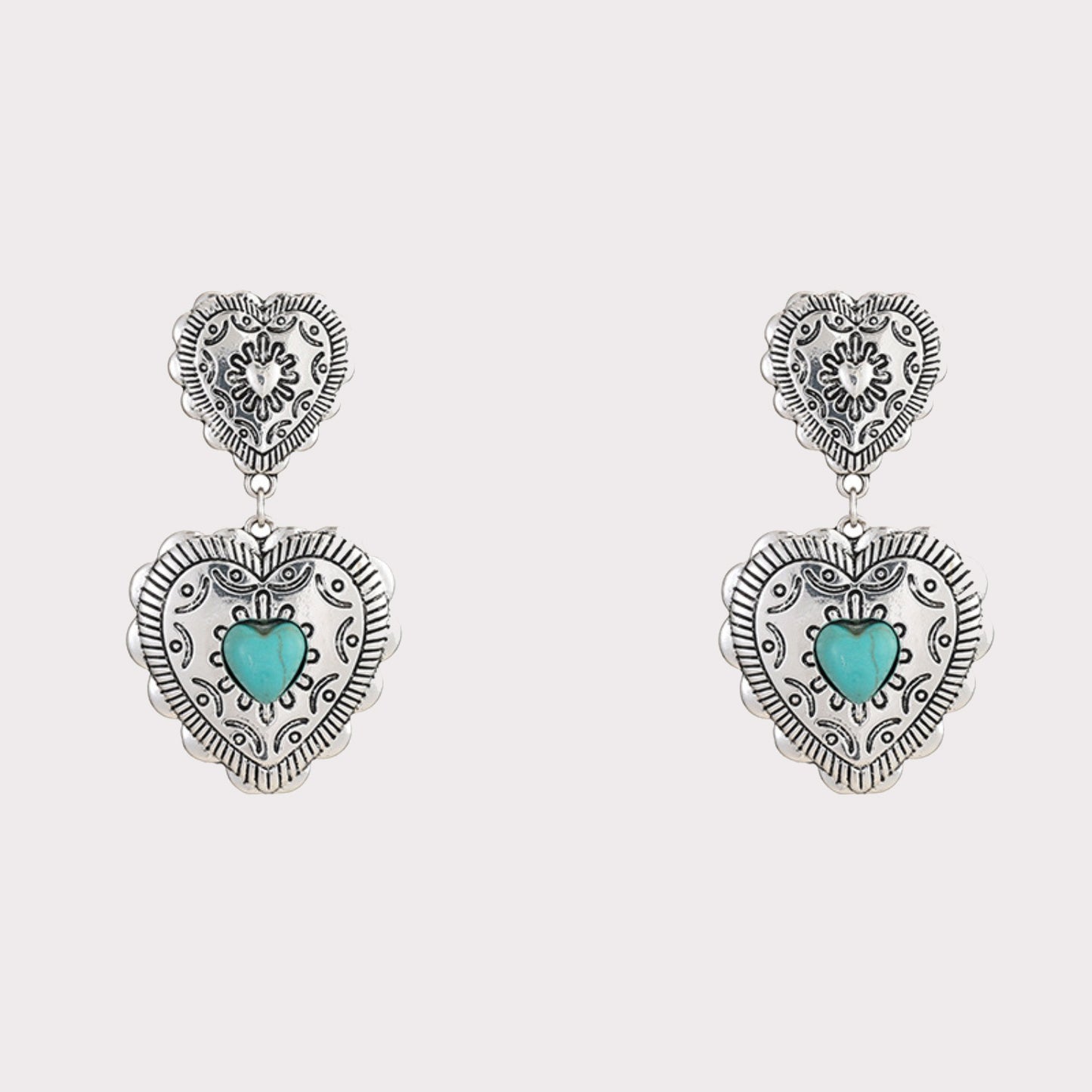 honeybee Mumford's Turquoise Heart Dangle Earrings