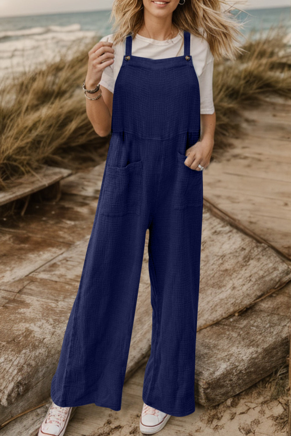 Honeybee Mumford's Full Size Wide Leg Front Pocket Jumpsuit