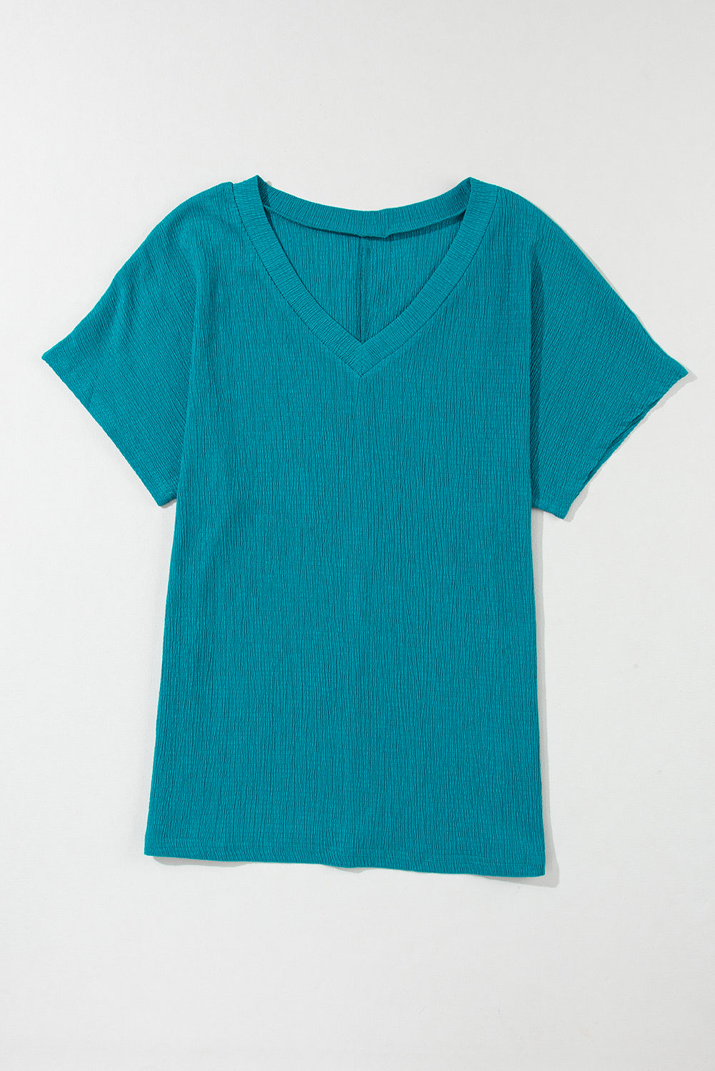 Honeybee Mumford's Blue Sapphire Crinkled V Neck Wide Sleeve T-shirt