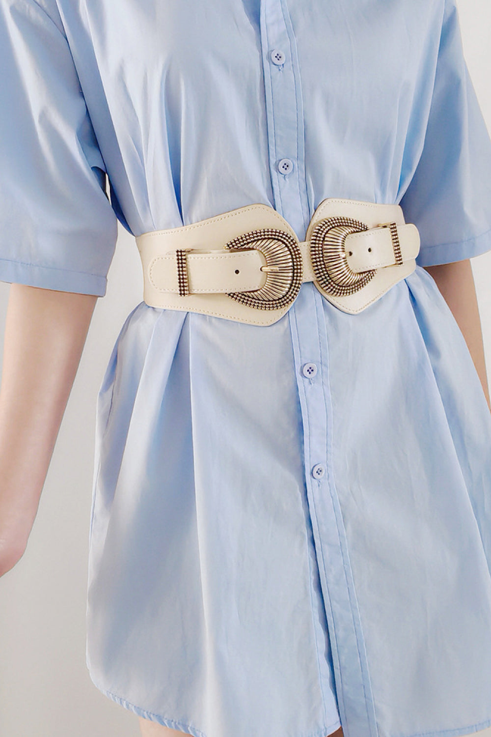 Honeybee Mumford's Shell Double Buckle Elastic Wide Belt