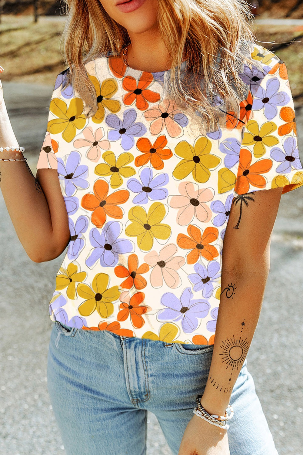 Honeybee Mumford's Printed Round Neck Short Sleeve T-Shirt