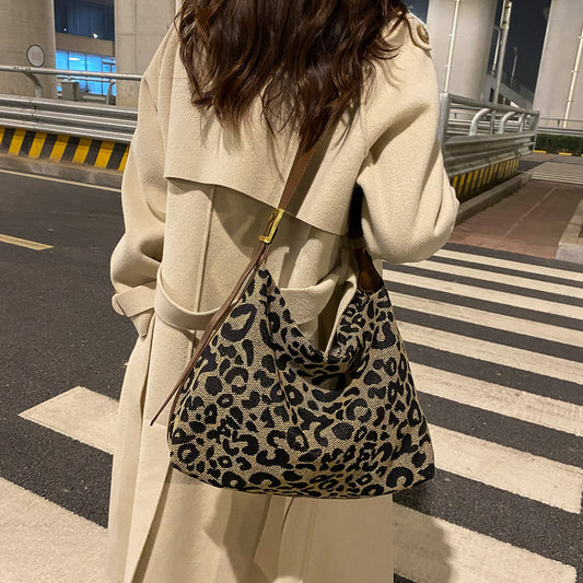 Honeybee Mumford's Leather Leopard Shoulder Bag