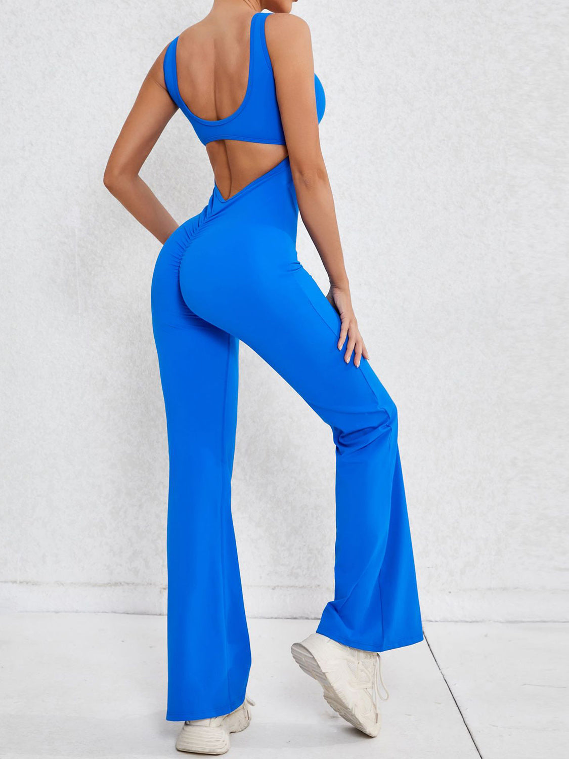 Honeybee Mumford's Cutout Wide Strap Scoop Neck Active Jumpsuit