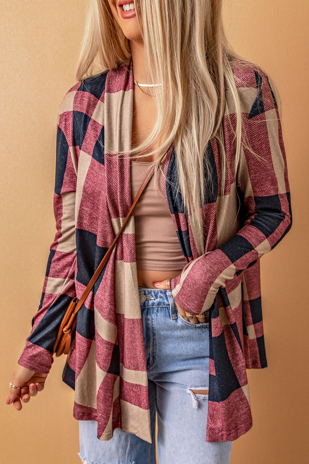 Honeybee Mumford's Plaid Open Front Cardigan