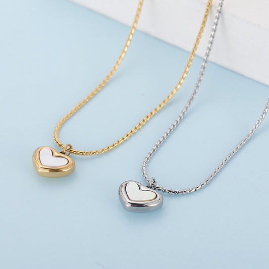 Honeybee Mumford's Mother-Of-Pearl Heart Pendant Necklace