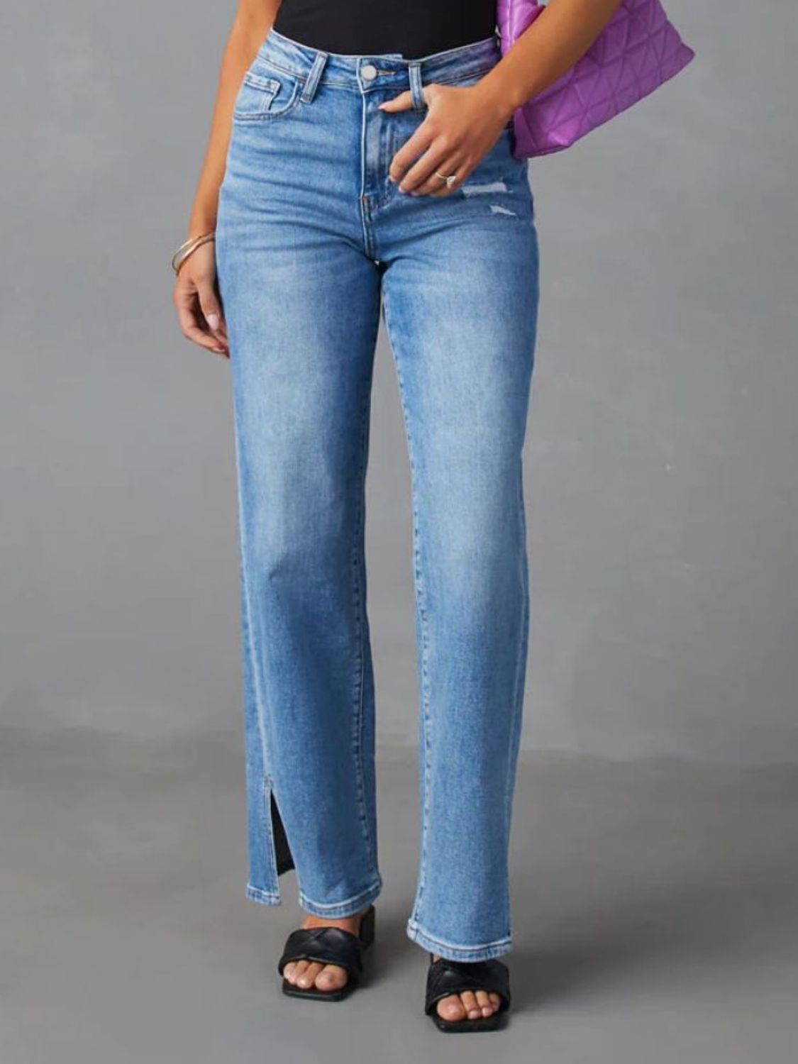 Honeybee Mumford's Slit Buttoned Jeans with Pockets