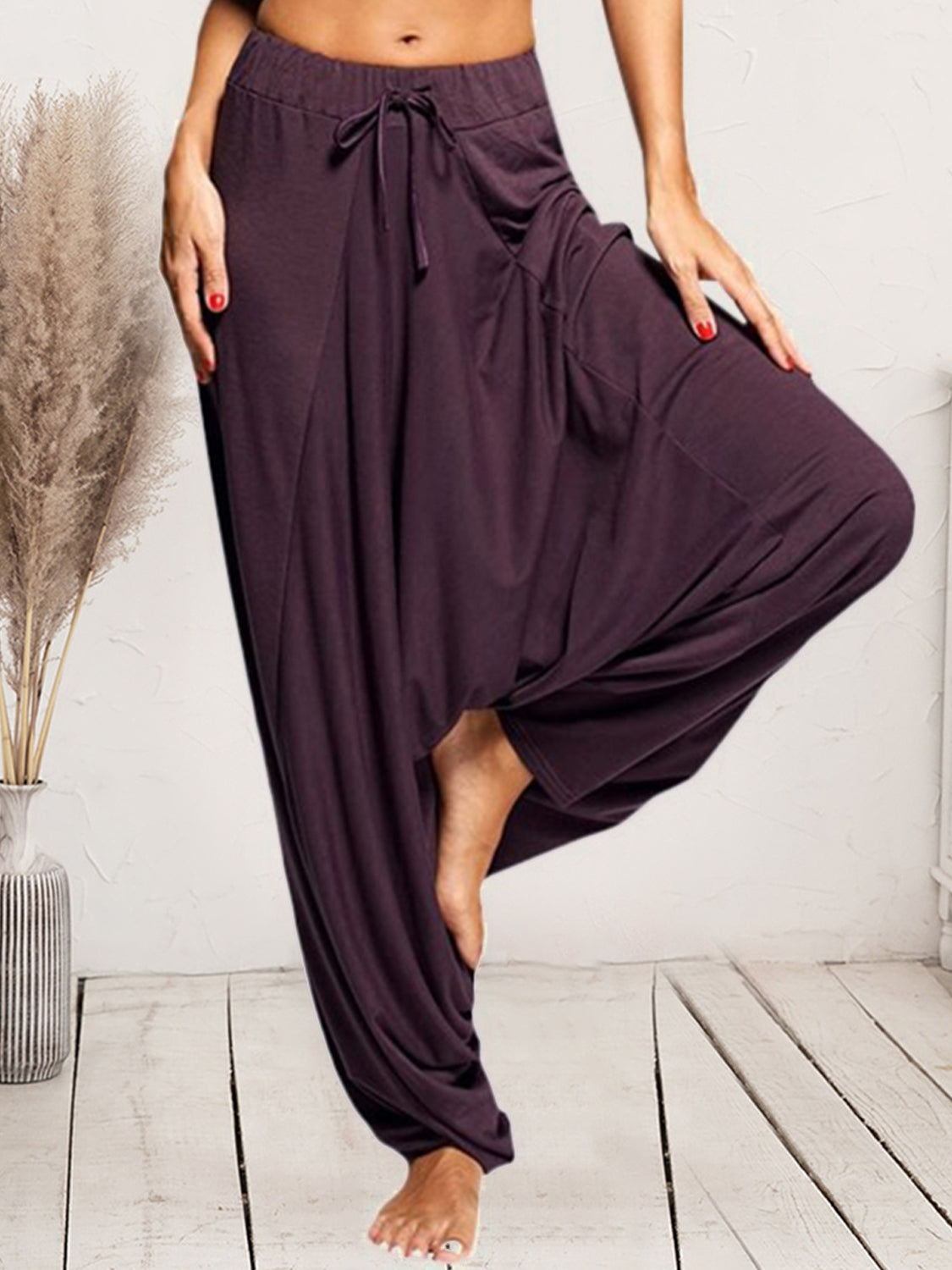 Honeybee Mumford's Tied Mid Waist Long Harem Pants