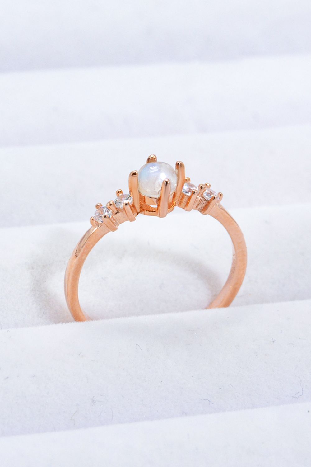 Honeybee Mumford's Natural Moonstone and 18K Rose Gold-Plated Ring