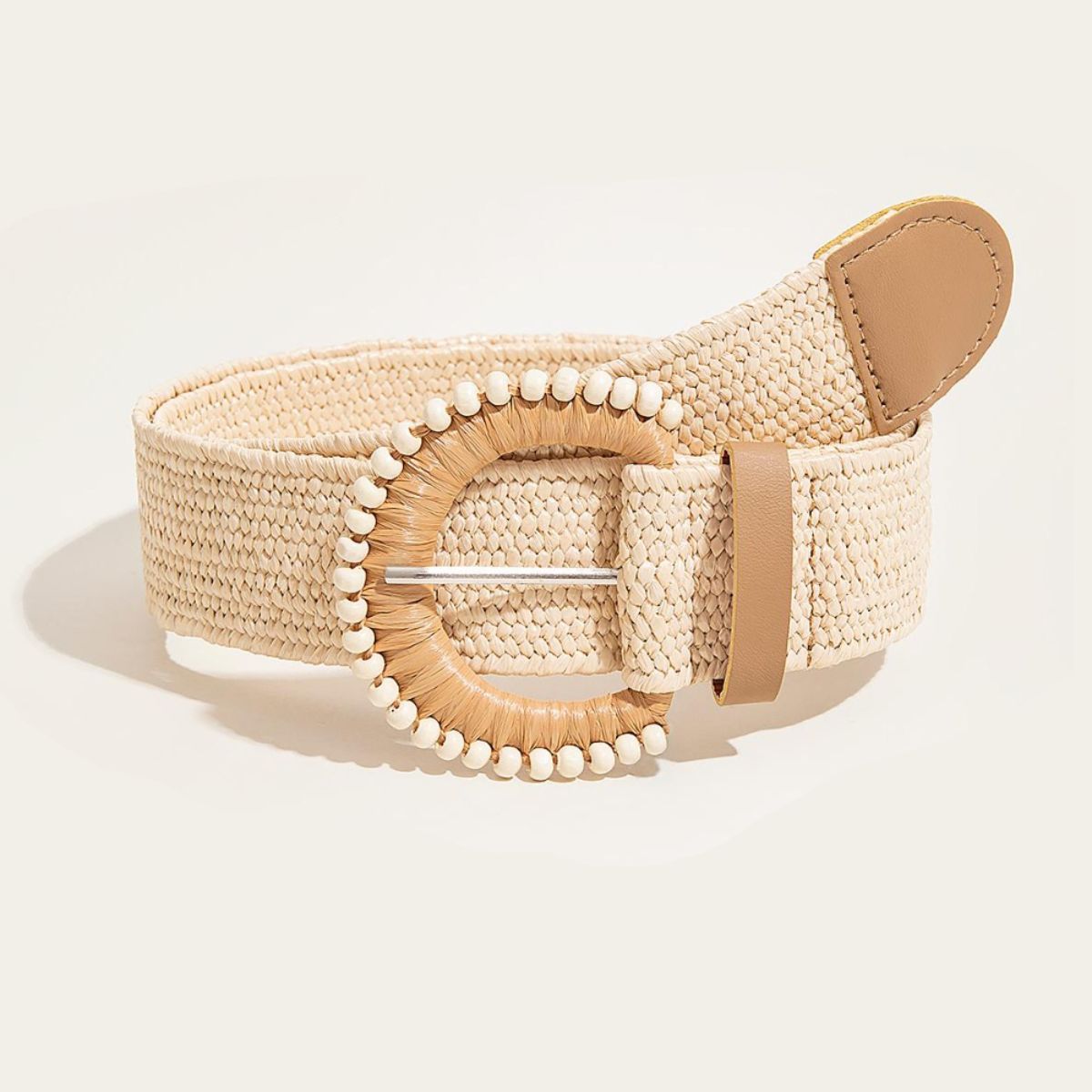 Honeybee Mumford's brown Bead Buckle Woven Belt