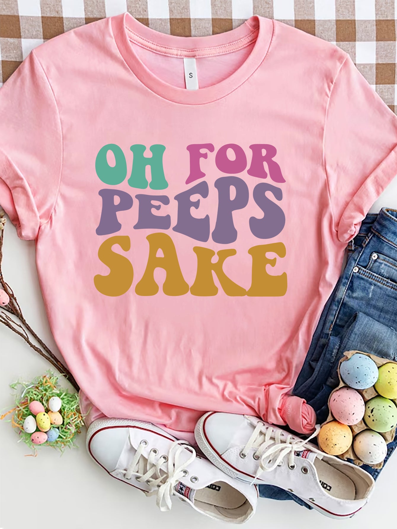 Honeybee Mumford's OH FOR PEEPS SAKE Round Neck T-Shirt