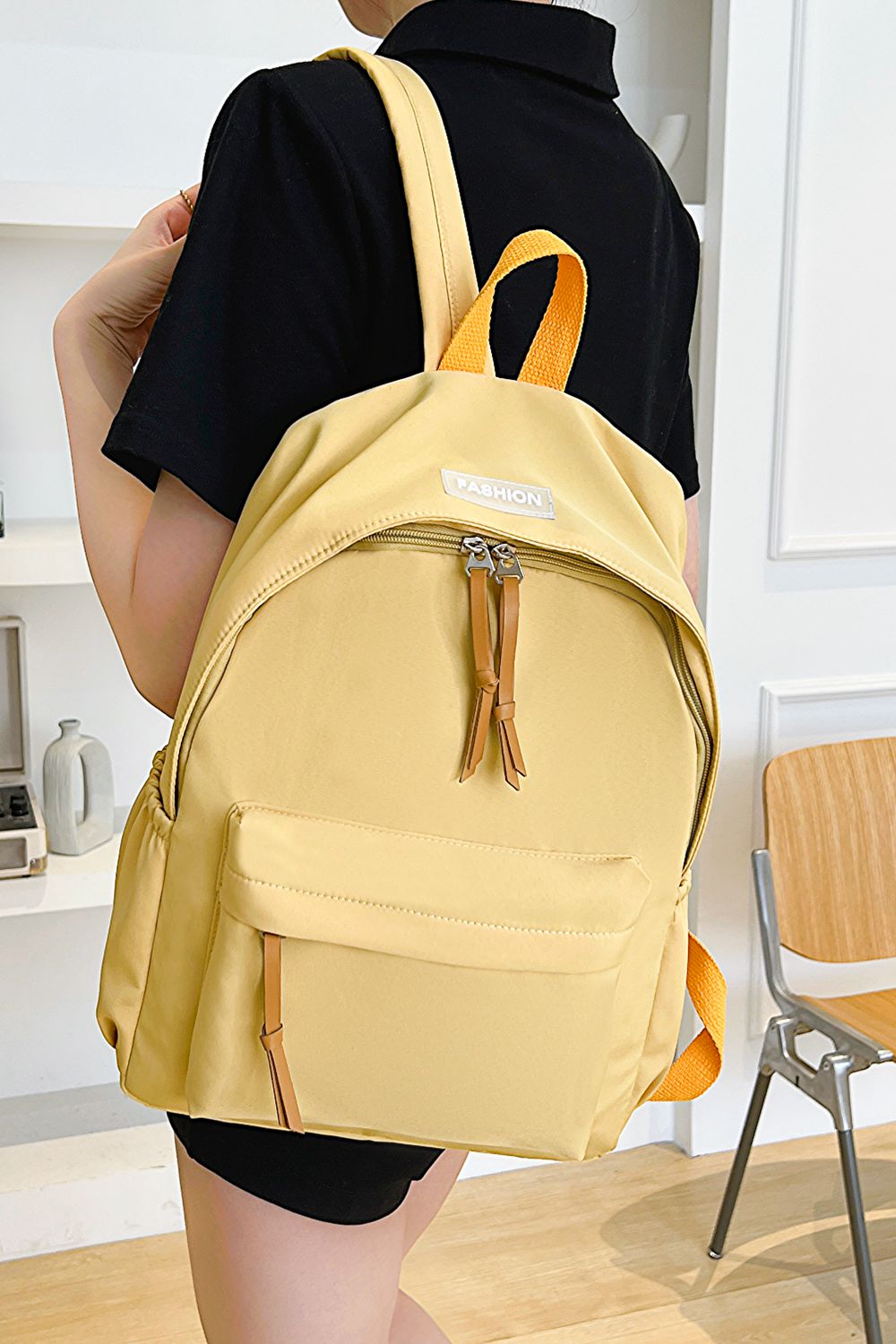 honeybee Mumford's Polyester Backpack( light purple,blue,black, peach, light green, yellow and white colors)