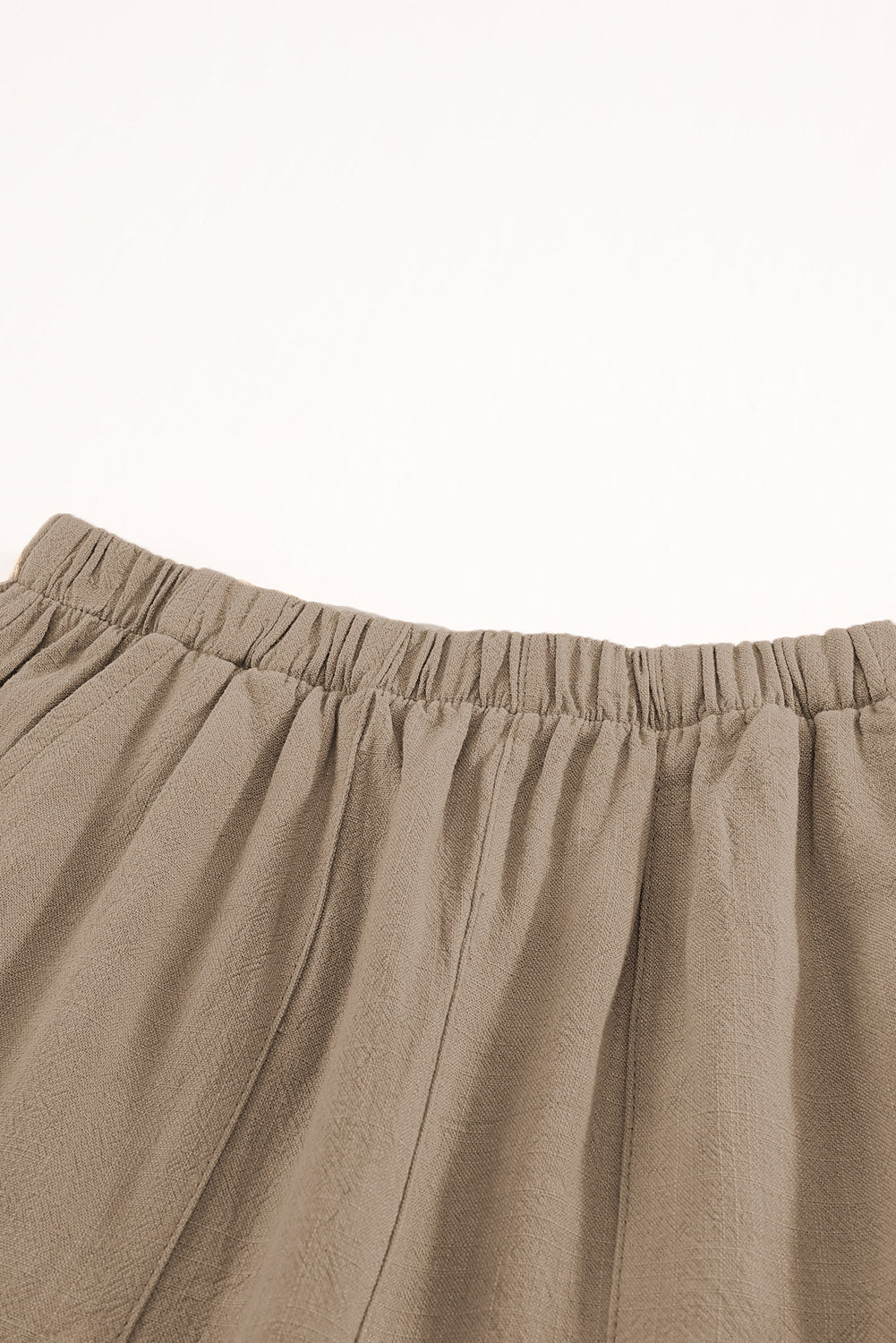 Honeybee Mumford's Khaki High Waist Pocketed Ruffle Shorts